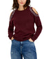 INC International Concepts Womens Jewel Studded Cold Shoulder Sweater